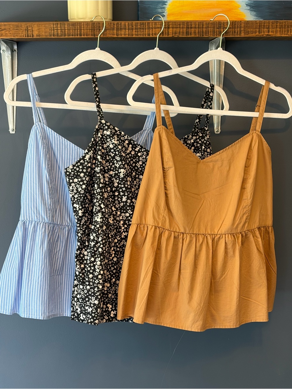 Old Navy Women’s Peplum Spaghetti Strap Camisoles (set of 3), XL